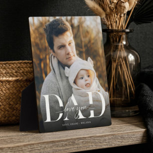 Elegant Father's Day Minimal Dad Love You Photo  Plaque