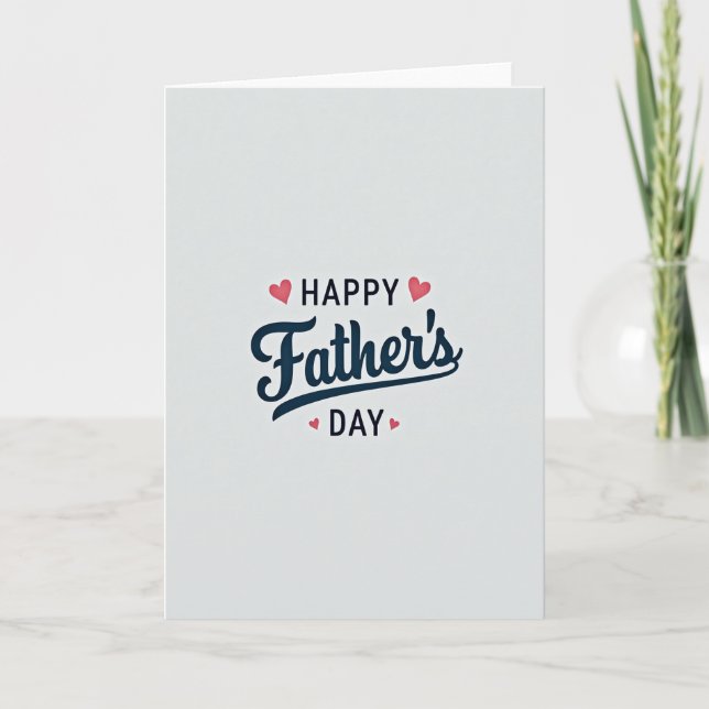 Elegant Fathers Day Script Card (Front)