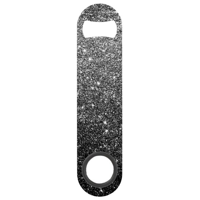 Elegant Faux Black Glitter Bar Key (Front)