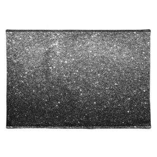 Elegant Faux Black Glitter Cloth Placemat