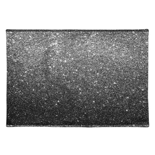 Elegant Faux Black Glitter Cloth Placemat (Front)