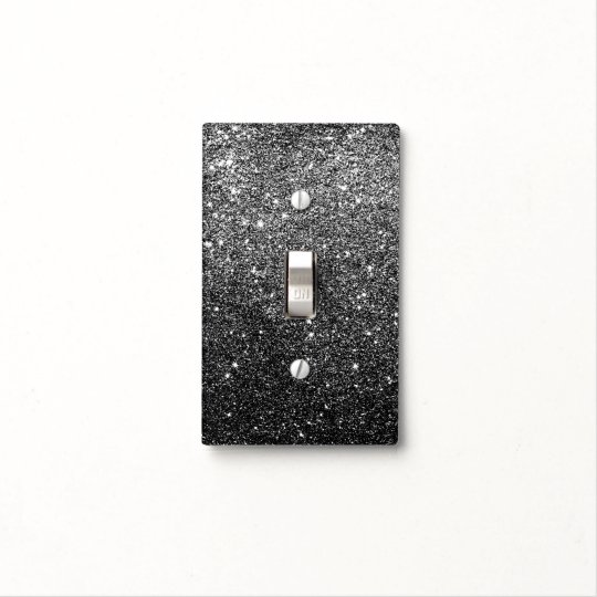 Elegant Faux Black Glitter Light Switch Cover