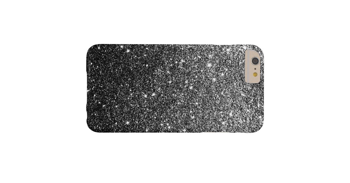 Elegant Faux Black Glitter Luxury Barely There iPhone 6 Plus Case | Zazzle