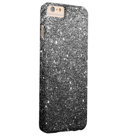 Elegant Faux Black Glitter Luxury Barely There Iphone 6 Plus Case