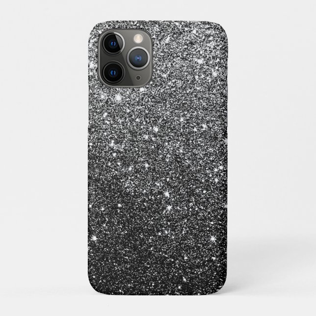 Elegant Faux Black Glitter Luxury Case-Mate iPhone Case (Back)