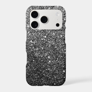 Elegant Faux Black Glitter Luxury iPhone 17 Pro Case