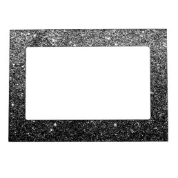 Elegant Faux Black Glitter Magnetic Frame