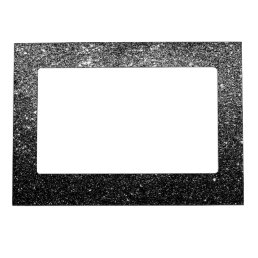 Elegant Faux Black Glitter Magnetic Photo Frame