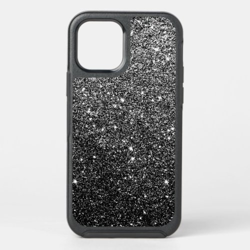 Elegant Faux Black Glitter OtterBox Symmetry iPhone 12 Case