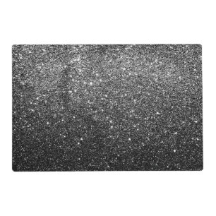Elegant Faux Black Glitter Placemat