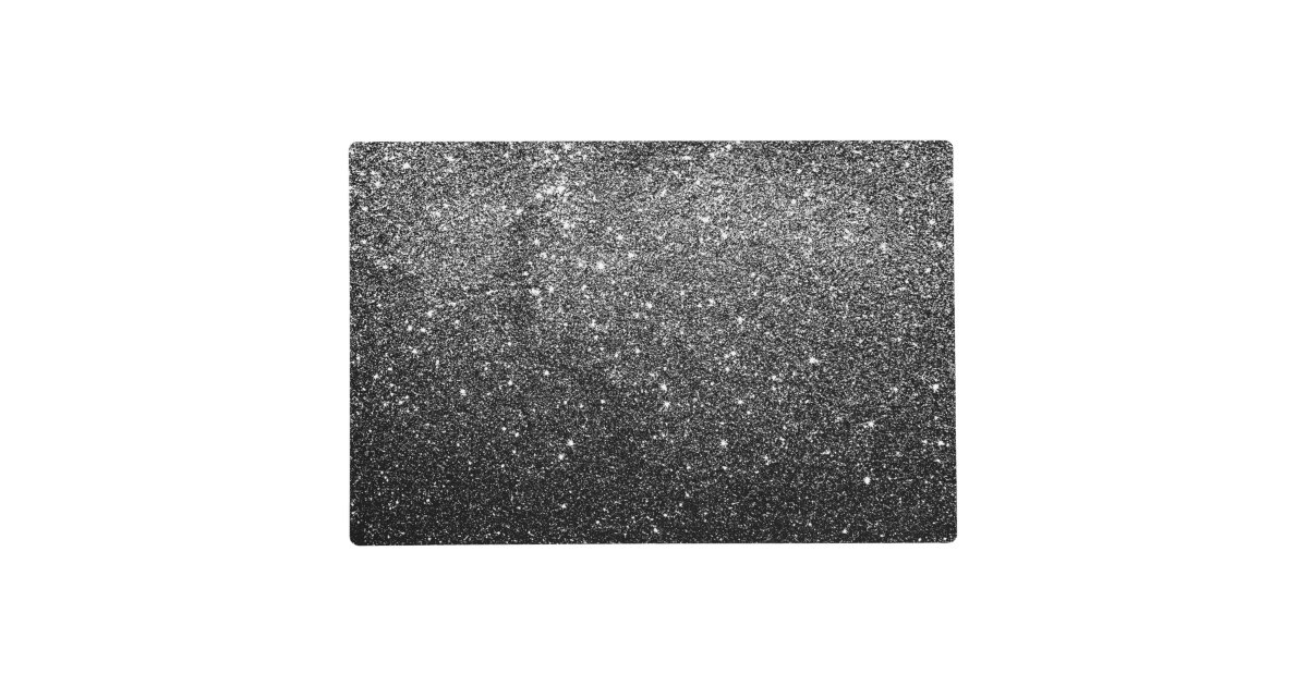 Elegant Faux Black Glitter Placemat Zazzle