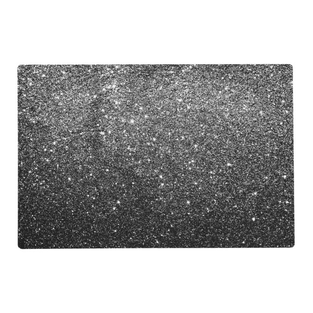 Elegant Faux Black Glitter Placemat (Front)