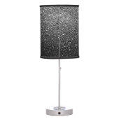 Elegant Faux Black Glitter Table Lamp (Back)