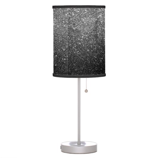 Elegant Faux Black Glitter Table Lamp (Left)