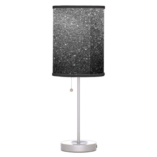 Elegant Faux Black Glitter Table Lamp (Right)