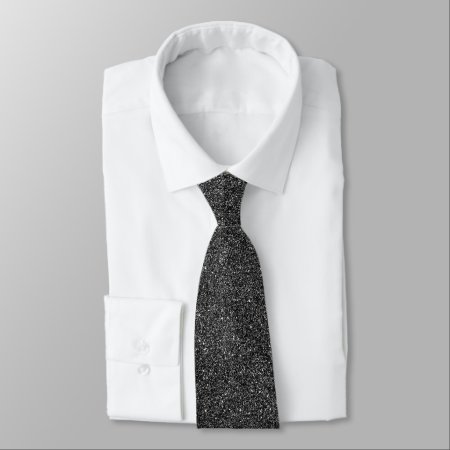 Elegant Faux Black Glitter Tie