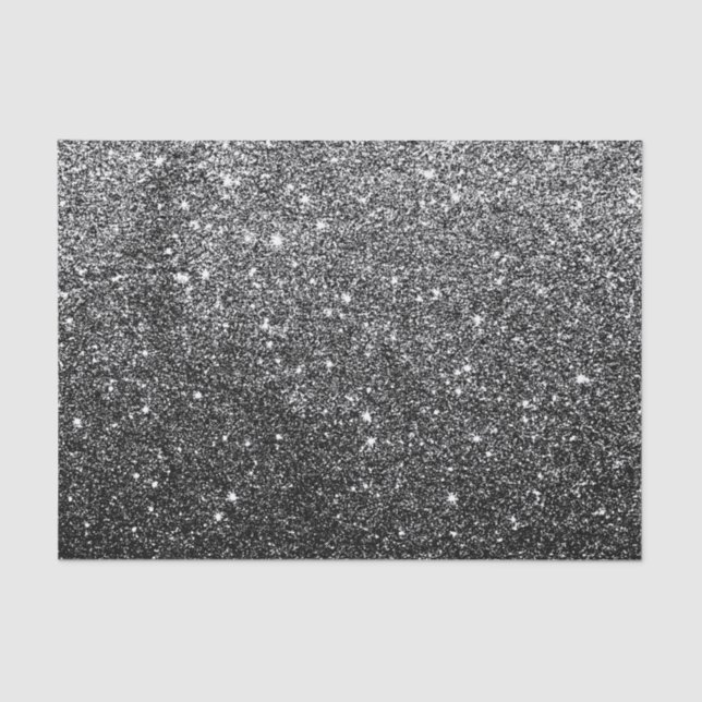 Elegant Faux Black Glitter Tissue Paper (Front)