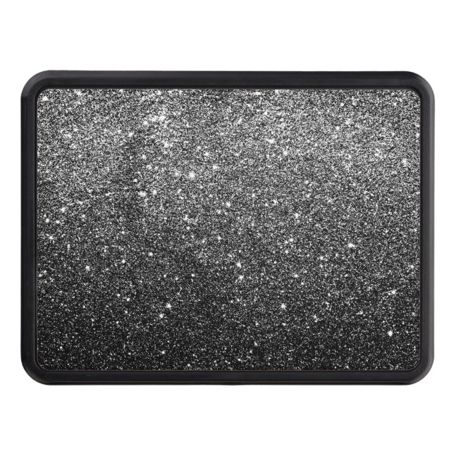 Elegant Faux Black Glitter Tow Hitch Cover (Front)