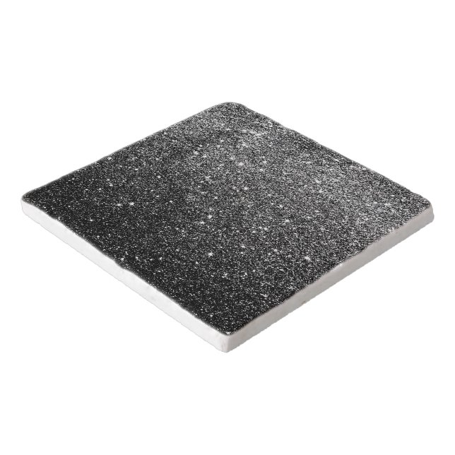 Elegant Faux Black Glitter Trivet (Corner)