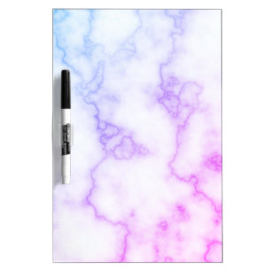 Elegant Faux Blue Pink and Purple Marble Dry Erase Board