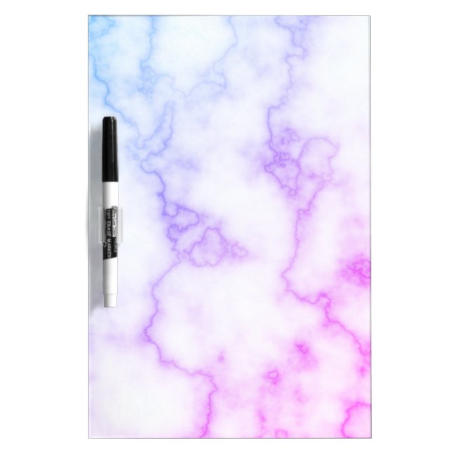 Elegant Faux Blue Pink and Purple Marble Dry Erase Board (Front)
