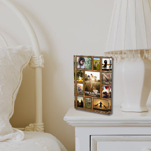 Elegant Faux Bronze Frame Photo Collage Block