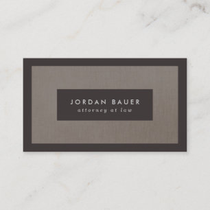 Elegant Faux Brown Linen Professional Business Card