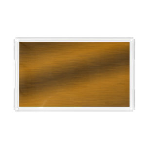 Elegant Faux Brushed Bronze Acrylic Tray