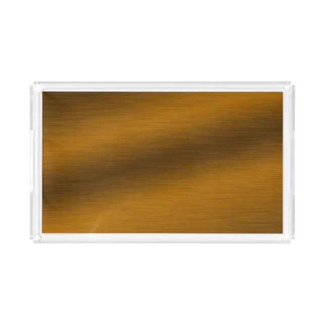 Elegant Faux Brushed Bronze Acrylic Tray (Front)