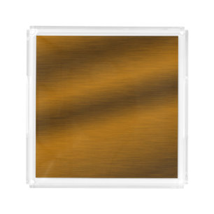 Elegant Faux Brushed Bronze Acrylic Tray