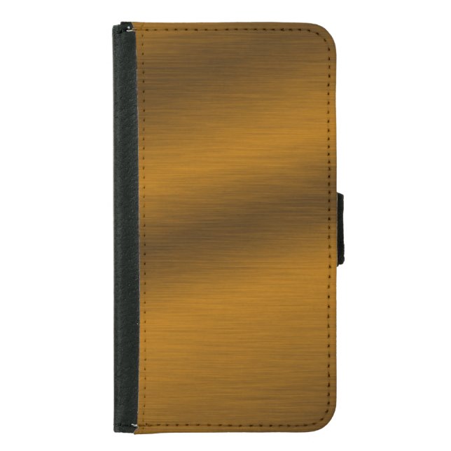 Elegant Faux Brushed Bronze Samsung Galaxy Wallet Case (Front)