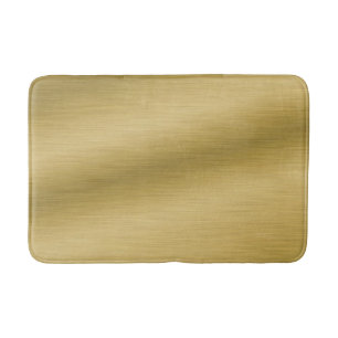 Elegant Faux Brushed Gold Artwork Bath Mat
