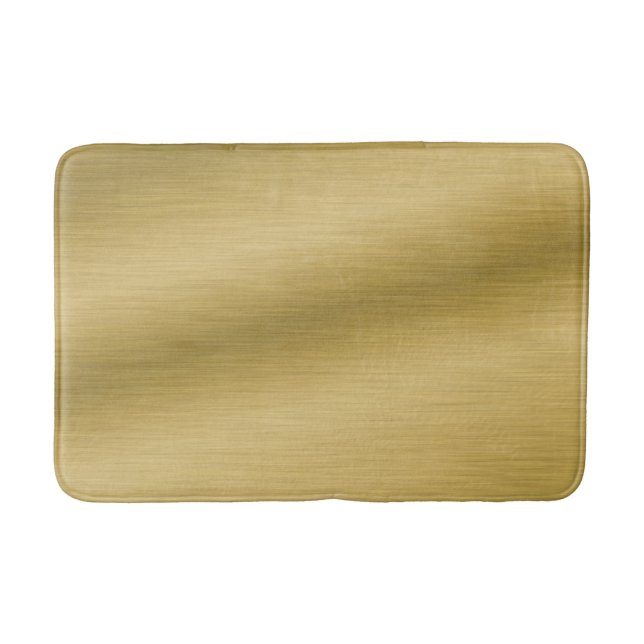 Elegant Faux Brushed Gold  Artwork Bath Mat (Front)