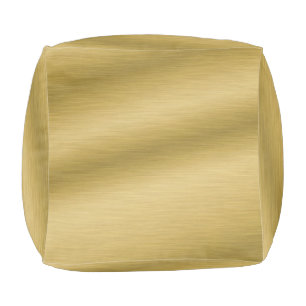 Elegant Faux Brushed Gold  Artwork Pouf