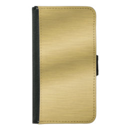 Elegant Faux Brushed Gold  Artwork Wallet Phone Case For Samsung Galaxy S5