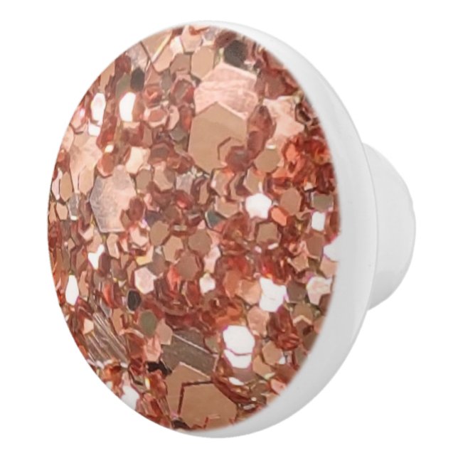 Elegant Faux Copper Chunky Sparkle Glitter  Ceramic Knob (Right)