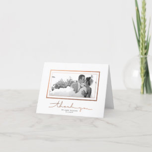 Elegant Faux Copper Frame Photo Thank You Card