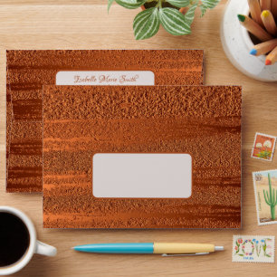 Elegant Faux Copper Metallic Texture Invitation Envelope