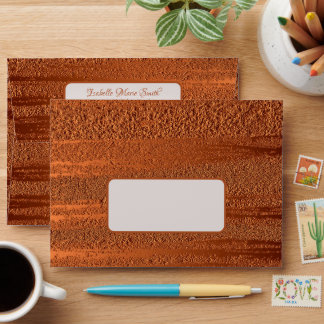 Elegant Faux Copper Metallic Texture Invitation Envelope