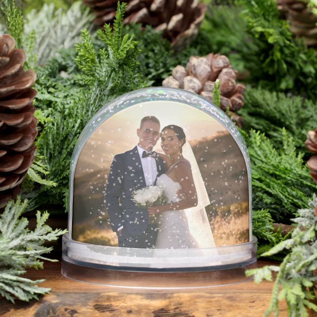 Elegant Faux Diamond Look 10th Wedding Anniversary Snow Globe (Winter)