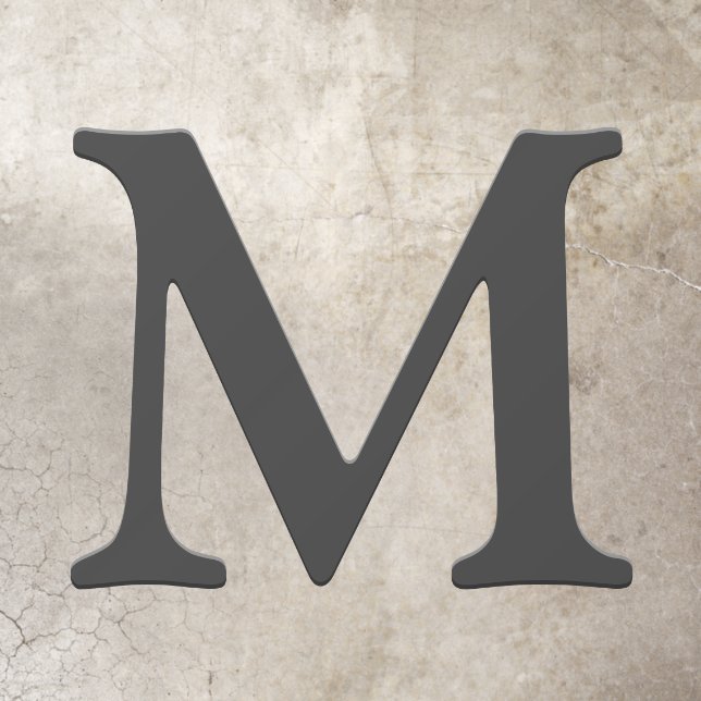 Elegant Faux Embossed Dark Grey Custom Monogram Floor Decals (Insitu)