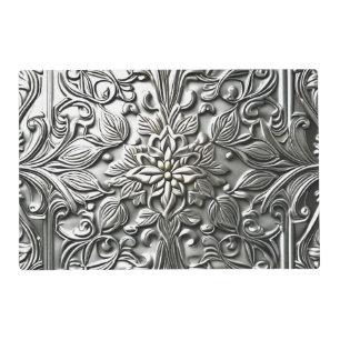 Elegant faux, embossed metal placemats