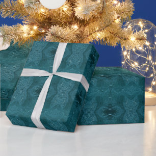 Elegant Faux-Fabric Hunter Green Wrapping Paper