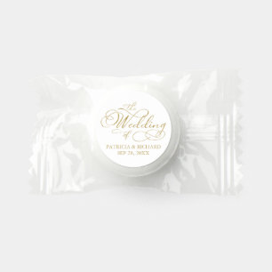 Elegant Faux Foil Gold Calligraphy Wedding Candy