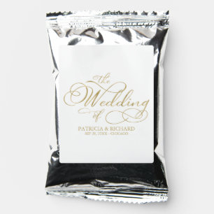 Elegant Faux Foil Gold Calligraphy Wedding Coffee Drink Mix