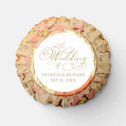 Elegant Faux Foil Gold Calligraphy Wedding Reeses Peanut Butter Cups