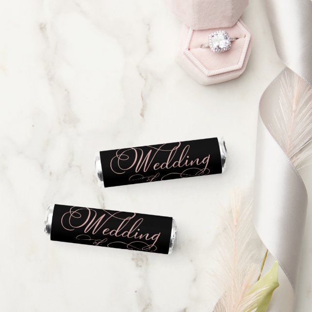 Elegant Faux Foil Rose Gold Calligraphy Wedding Breath Savers® Mints (Wedding)