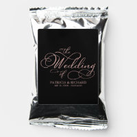 Elegant Faux Foil Rose Gold Calligraphy Wedding