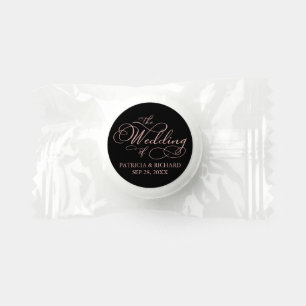 Elegant Faux Foil Rose Gold Calligraphy Wedding Life Saver® Mints