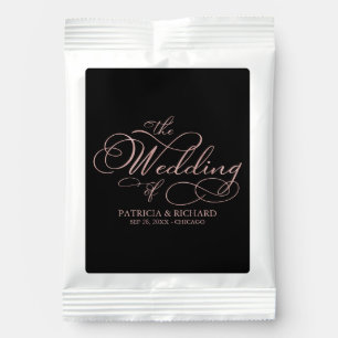 Elegant Faux Foil Rose Gold Calligraphy Wedding Margarita Drink Mix
